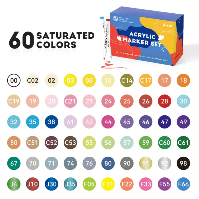 Arrtx-Paint-Pens-60-Regular-Colors-Acrylic-Marker-Brush-Tip-Art-Supplies-60A-India-Tiyana