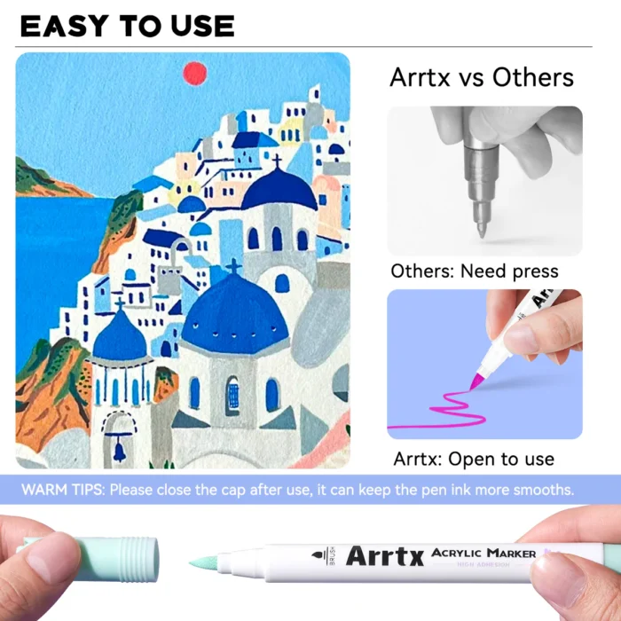 Arrtx-Paint-Pens-60-Regular-Colors-Acrylic-Marker-Brush-Tip-Art-Supplies-60A-India-Tiyana
