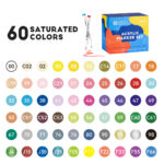 Arrtx Paint Pens 60 Regular Colors Acrylic Marker Brush Tip Art Supplies 60A