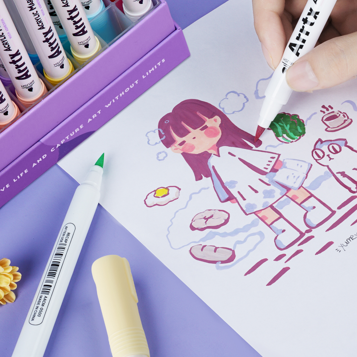 Arrtx 30 Colors Acrylic Paint Pens 30A Acrylic Markers (2)