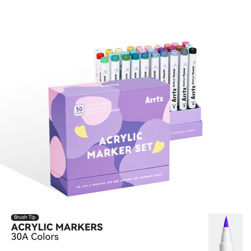 Arrtx 30 Colors Acrylic Paint Pens 30A Acrylic Markers