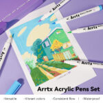 Arrtx 30 Colors Acrylic Paint Pens 30A Acrylic Markers