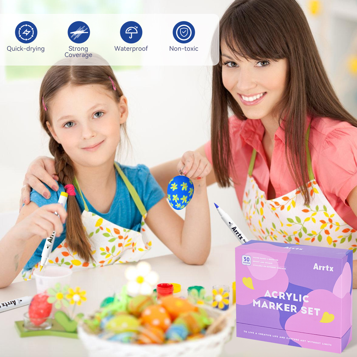 Arrtx 30 Colors Acrylic Paint Pens 30B Acrylic Markers India (7)