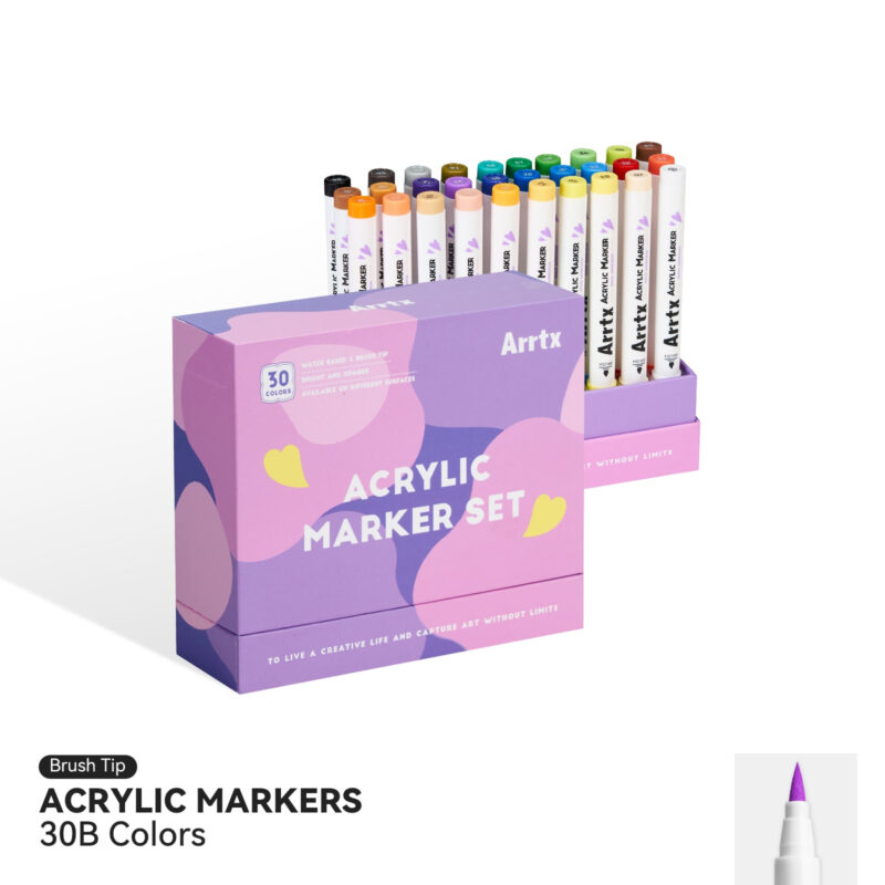 Arrtx 30 Colors Acrylic Paint Pens 30B Acrylic Markers