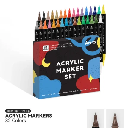 Arrtx 32 Colors Acrylic Marker Dual Tip Paint Pens-India-Arrtx