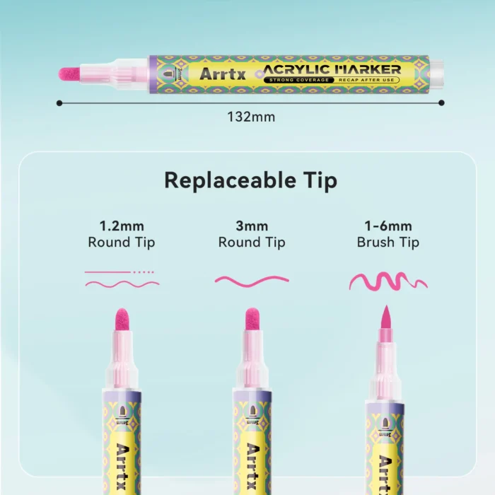 Arrtx-72-Colors-Acrylic-Paint-Markers-3mm-Medium-Tip-Valve-Design-India-Arrtx