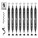 Arrtx-8-Pack-Black-Colors-Acrylic-Paint-Marker-Dual-Tip-India-Arrtx