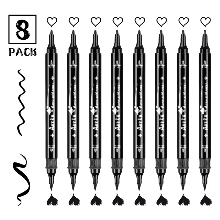 Arrtx-8-Pack-Black-Colors-Acrylic-Paint-Marker-Dual-Tip-India-Arrtx