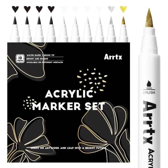 Arrtx-Acrylic-Paint-Pens-10-Pack-Brush-Tip-Paint-Markers-India-Arrtx