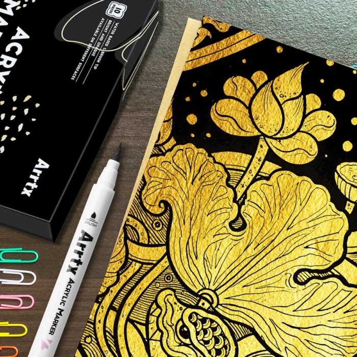 Arrtx-Acrylic-Paint-Pens-10-Pack-Brush-Tip-Paint-Markers-India-Arrtx