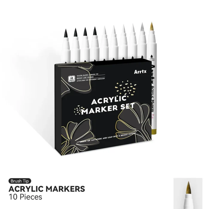Arrtx-Acrylic-Paint-Pens-10-Pack-Brush-Tip-Paint-Markers-India-Arrtx