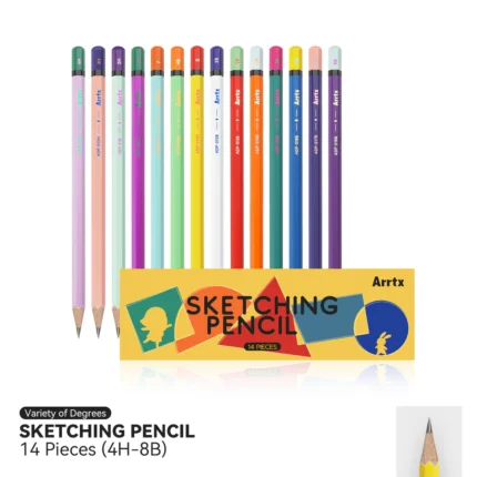 Arrtx-Drawing-Pencils-14-Pcs-4H-8B-Artist-Sketching-Pencils-India-Arrtx