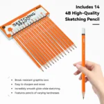 Arrtx-Drawing-Pencils-14-Pcs-4H-8B-Artist-Sketching-Pencils-India-Arrtx