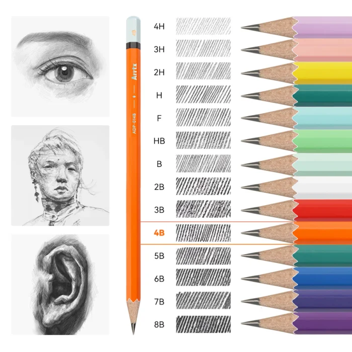 Arrtx-Drawing-Pencils-14-Pcs-4H-8B-Artist-Sketching-Pencils-India-Arrtx