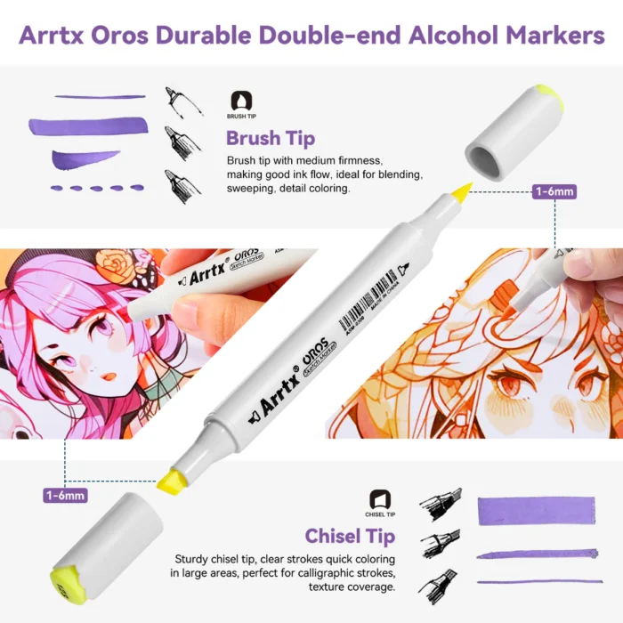 Arrtx-OROS-66-Pastel-Colors-Alcohol-Markers-Paint-Pen-Set-India-Arrtx