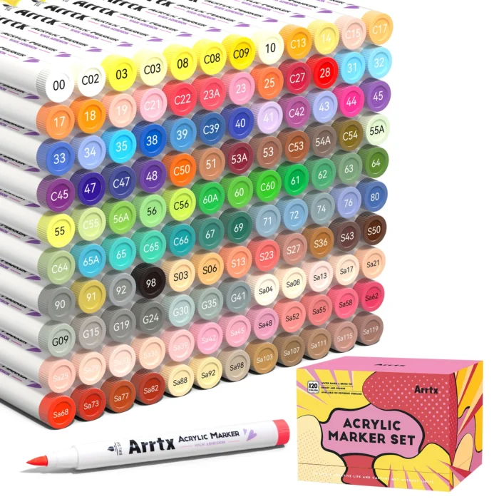 Arrtx-120-Anime-Colors-Acrylic-Markers-Brush-Tip-Paint-Pens-120A-India-Arrtx