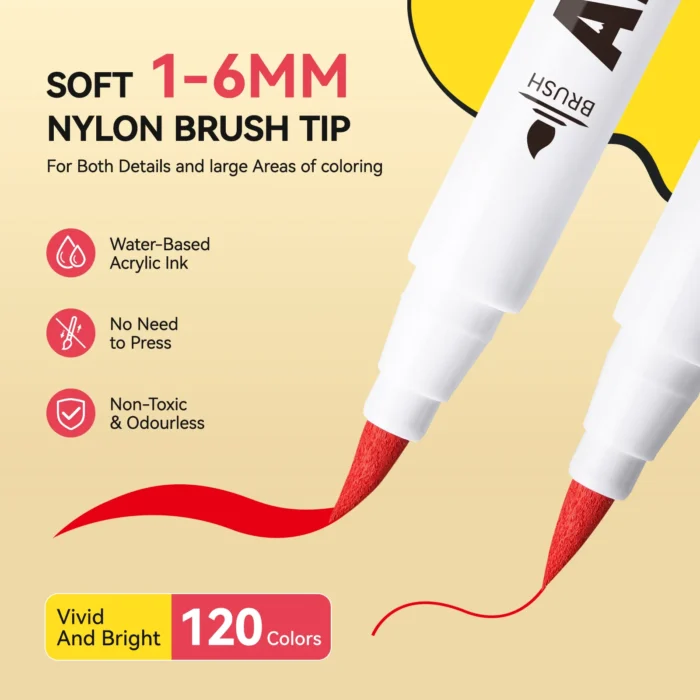 Arrtx-120-Anime-Colors-Acrylic-Markers-Brush-Tip-Paint-Pens-120A-India-Arrtx