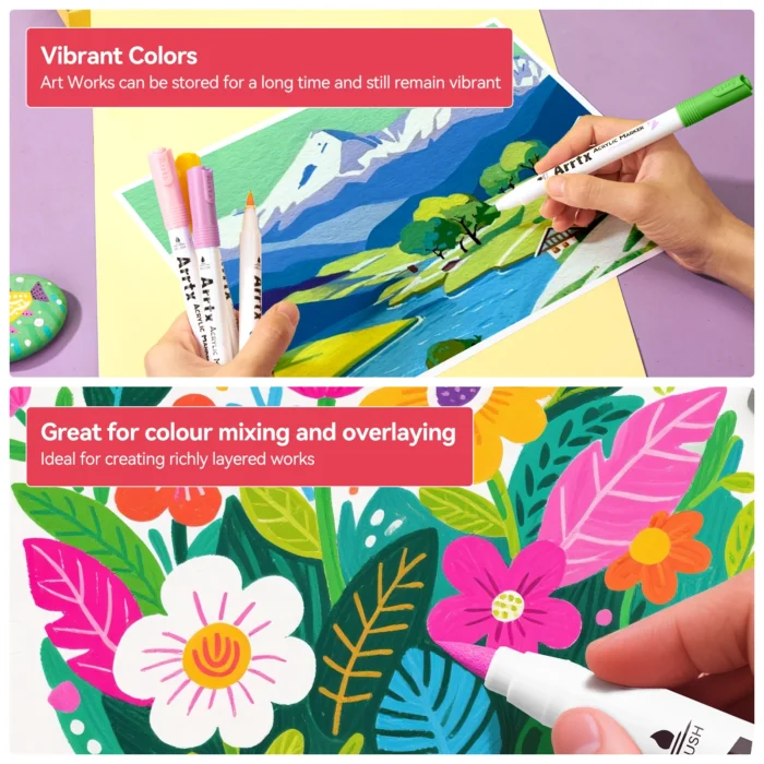 Arrtx-120-Anime-Colors-Acrylic-Markers-Brush-Tip-Paint-Pens-120A-India-Arrtx