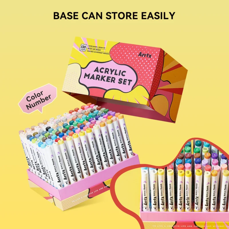 Arrtx-120-Anime-Colors-Acrylic-Markers-Brush-Tip-Paint-Pens-120A-India-Arrtx