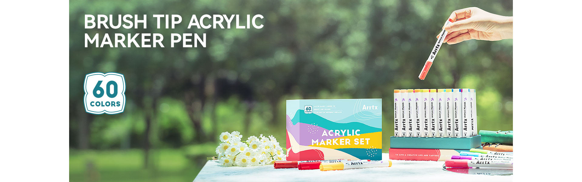 Arrtx-60C-Colors-Acrylic-Paint-Markers-Brush-Tip-india