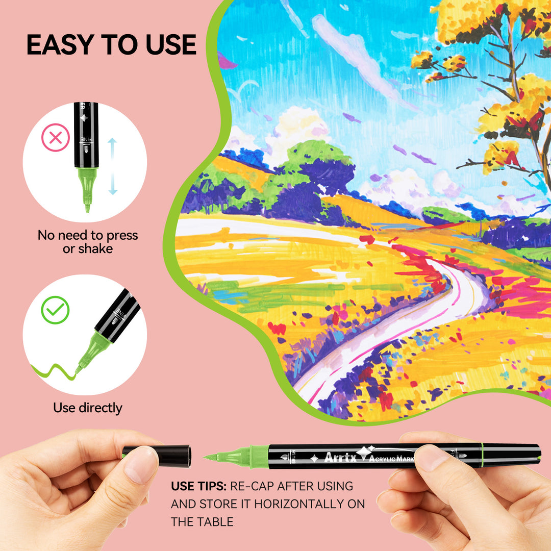 Arrtx-112-Colors-Acrylic-Paint-Markers-Dual-Tip-Paint-Pens