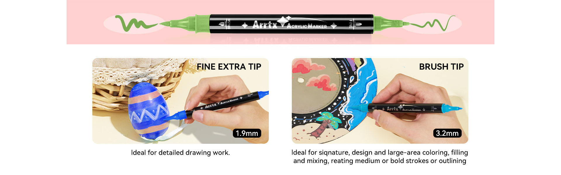 Arrtx 112 Colors Acrylic Paint Markers Dual Tip Paint Pens