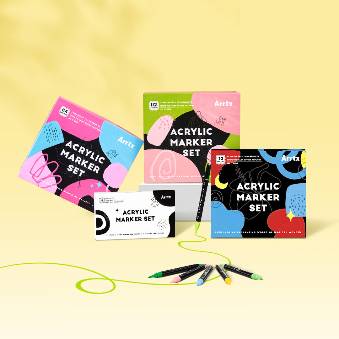 Arrtx 112 Colors Acrylic Paint Markers Dual Tip Paint Pens
