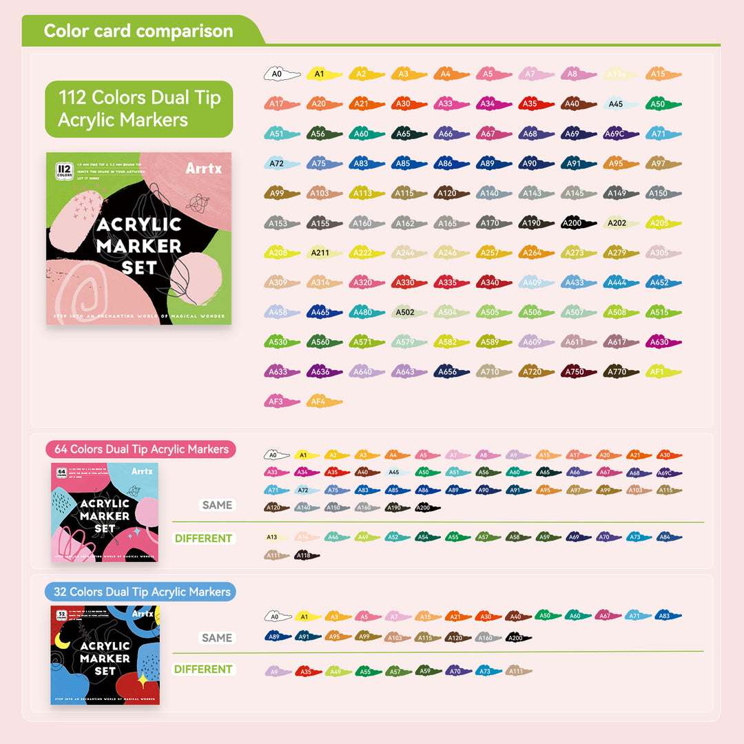 112 Basic and Bold Colors
Featuring a wide spectrum of basic and bold colors, this set allows you to pick the ideal hues to complete your masterpieces. Whether you're aiming for subtle tones or vibrant bursts of color, you'll find everything you need to make your artwork truly stand out.