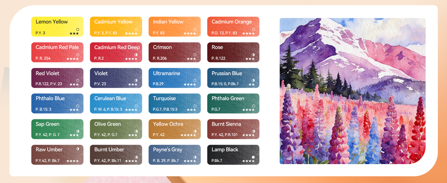 Arrtx 24-Color Solid Watercolor Set