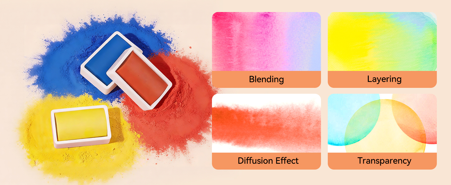 Arrtx 24-Color Solid Watercolor Set