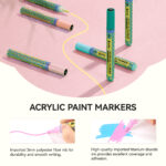 Arrtx 48B Colors Acrylic Paint Markers 3mm Medium Tip Valve Design