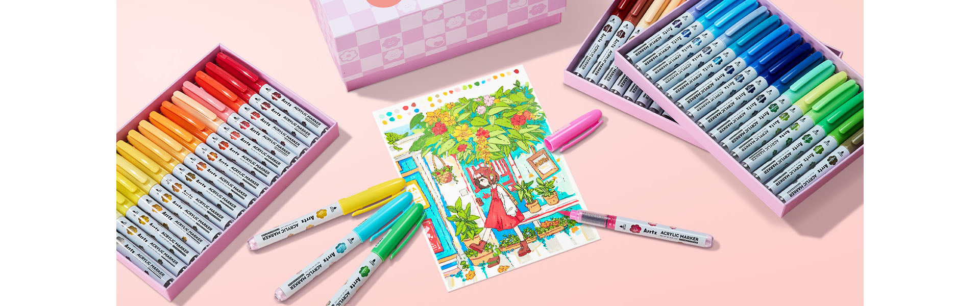 Arrtx 60 Colors Acrylic Markers Automatic Ink Control Direct Liquid Ink