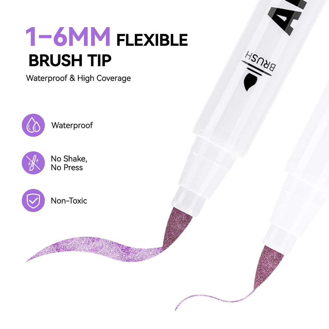 Arrtx-30-Metallic-Colors-Acrylic-Paint-Marker-Brush-Tip-Paint-Pens