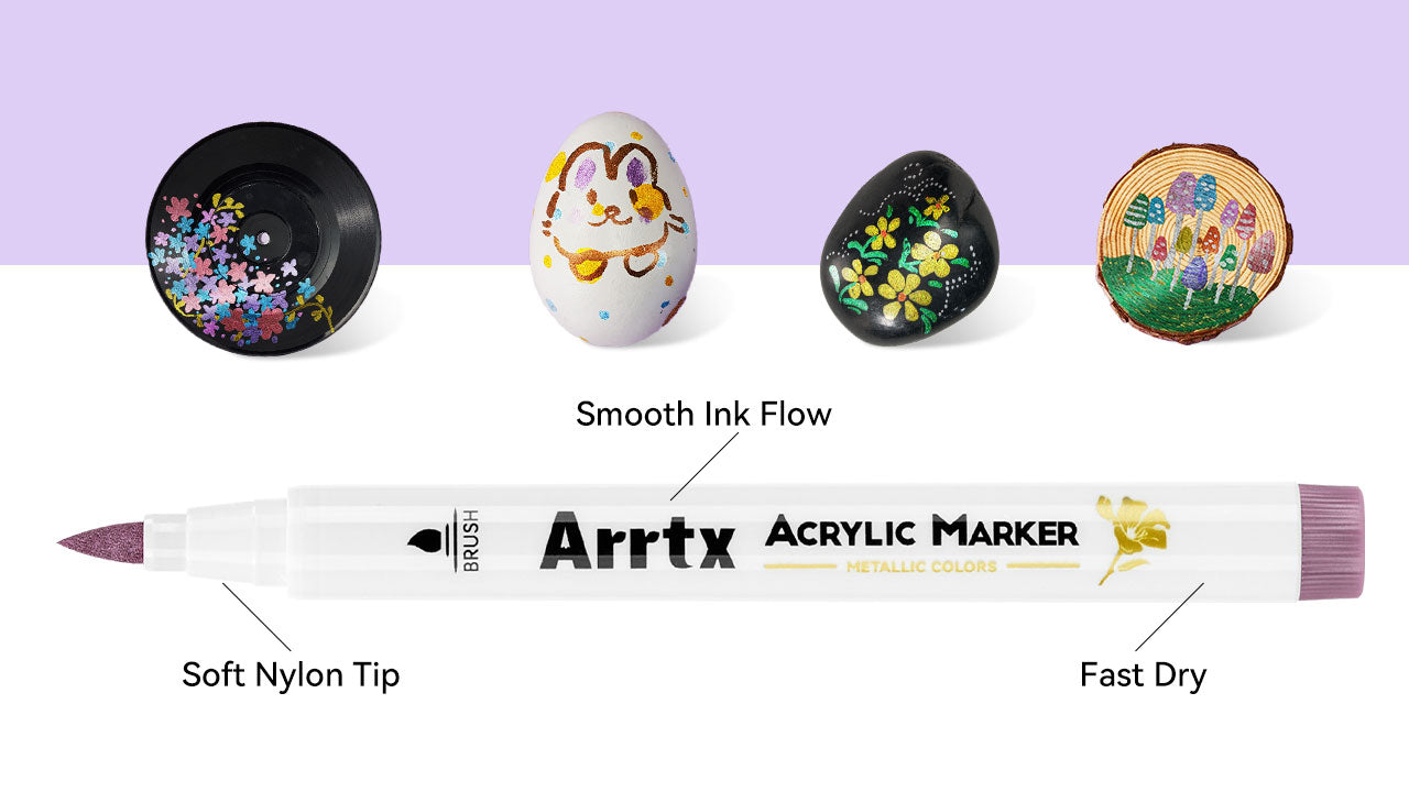 Arrtx-30-Metallic-Colors-Acrylic-Paint-Marker-Brush-Tip-Paint-Pens