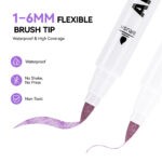 Arrtx 30 Metallic Colors Acrylic Paint Marker Brush Tip Paint Pens - PI 1