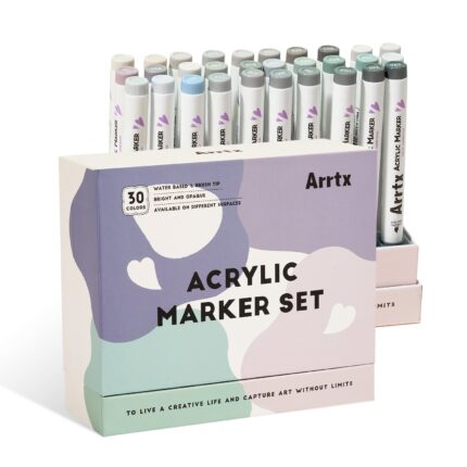 Arrtx 30E Grey Tone Colors Brush Tip Acrylic Paint Markers