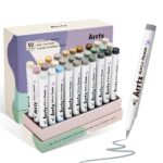 Arrtx 30E Grey Tone Colors Brush Tip Acrylic Paint Markers
