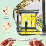 Arrtx 30E Grey Tone Colors Brush Tip Acrylic Paint Markers